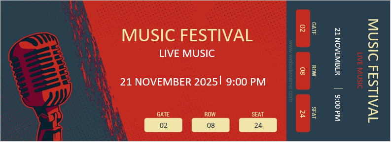 Music Festival Event Ticket Template