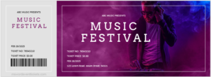 Music Festival Event Ticket Template