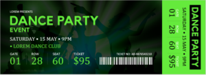 Dance Party Event Ticket Template
