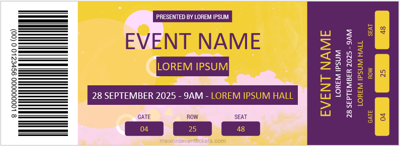 Event Ticket Templates and Formats