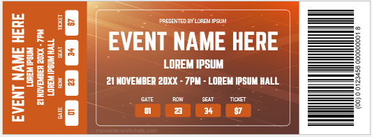 Event ticket template