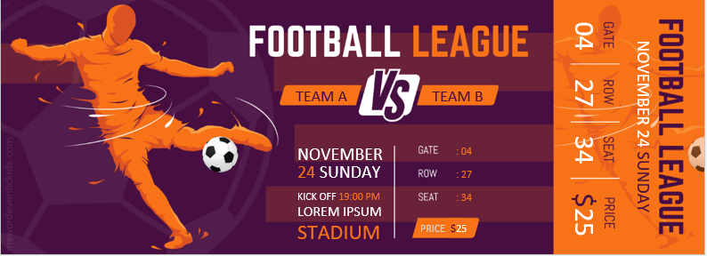 football ticket template