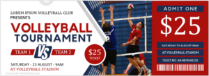 Volleyball Tournament Ticket Template