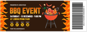 BBQ event ticket template