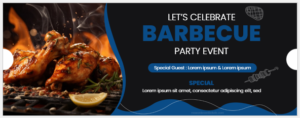Barbecue event ticket template