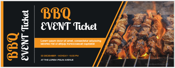 Barbecue event ticket template