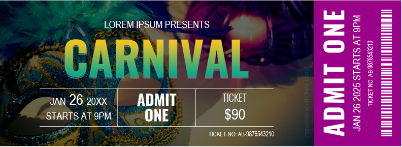 Carnival Ticket Template