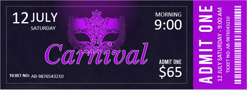 Carnival Ticket Template