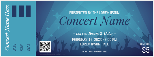 Music concert ticket template