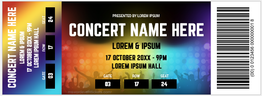 Music concert ticket template