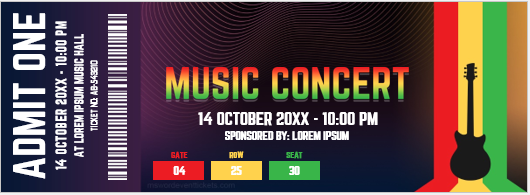 Music concert ticket template