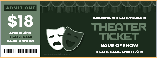 Theater ticket template