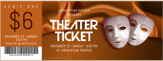 Theater ticket template