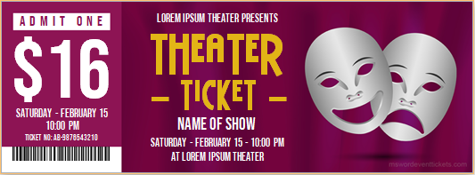 Theater ticket template