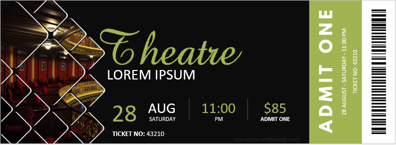 Theatre Ticket Template