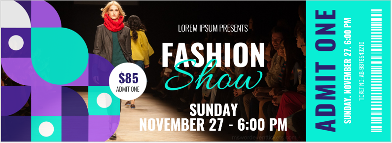 Fashion Show Ticket Template