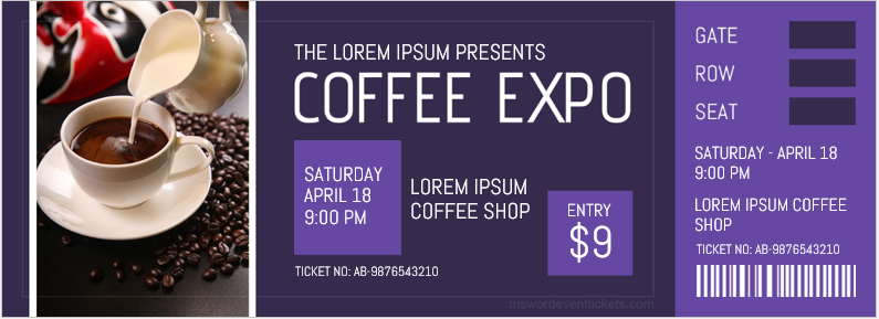 Coffee Expo Ticket Template