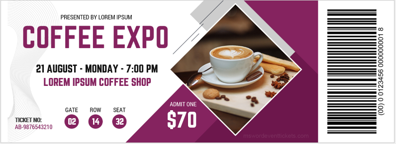 Coffee Expo Ticket Template