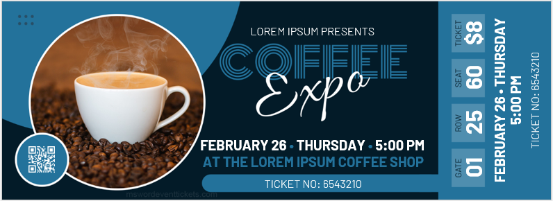 Coffee Expo Ticket Template