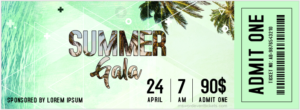 Summer Gala Event Ticket Template