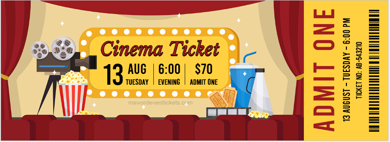 Cinema ticket template