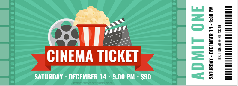 Cinema Ticket Templates | MS Word Event Ticket Templates