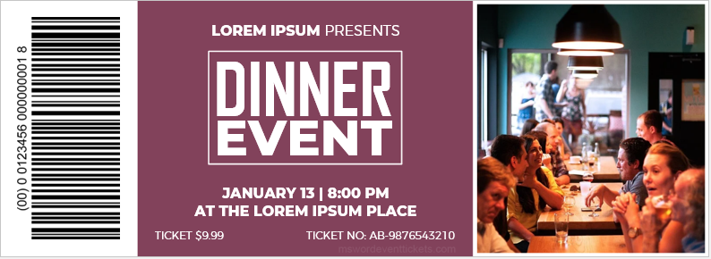 Dinner Program Event Ticket