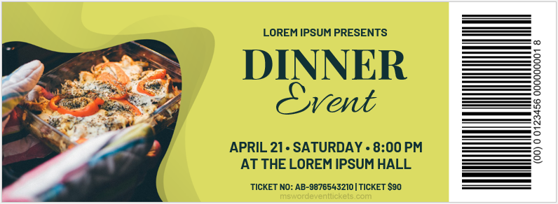 Dinner Program Event Ticket