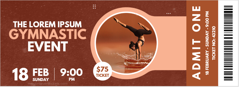 Gymnastic Event Ticket Template