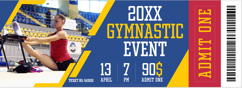 Gymnastic Event Ticket Template