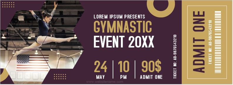 Gymnastic Event Ticket Template