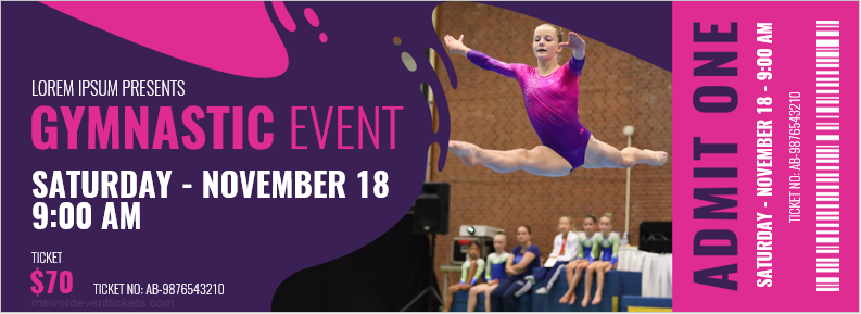 Gymnastic Event Ticket Template