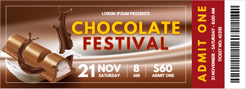 Chocolate festival ticket template