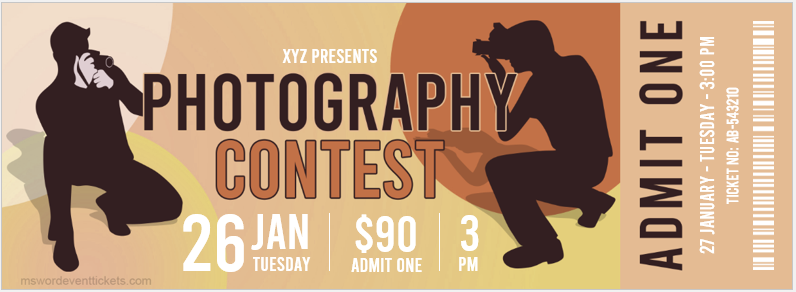 Photography contest ticket template