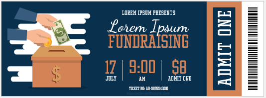 Fundraising event ticket template