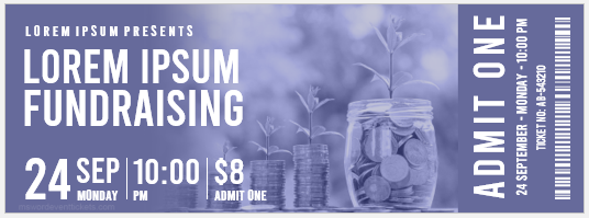 Fundraising event ticket template