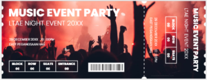 Fake music concert ticket template
