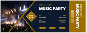 Fake music concert ticket template