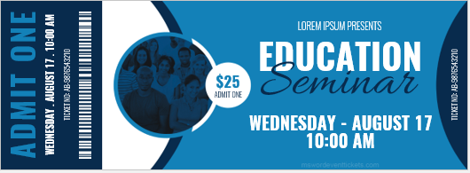 Education Seminar Event Ticket Template