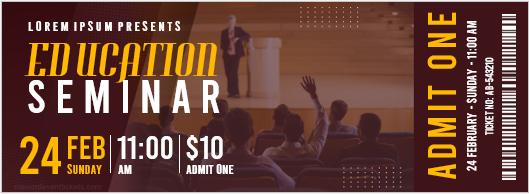 Education Seminar Event Ticket Template