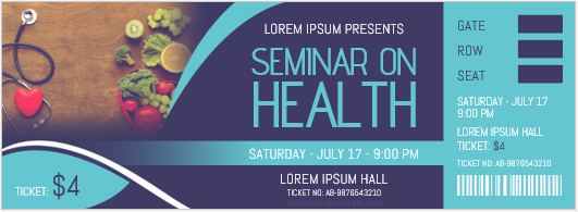 Seminar on Health Event Ticket Template