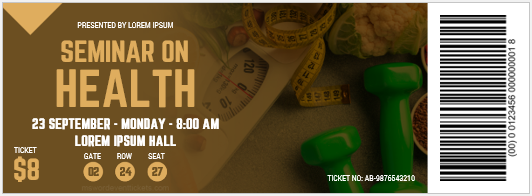 Seminar on Health Event Ticket Template