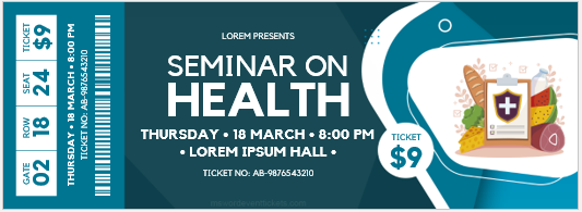 Seminar on Health Event Ticket Template