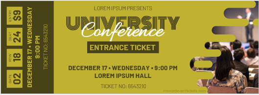 University conference invitation ticket template