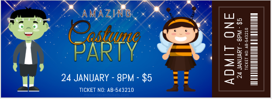 Amazing costume party event ticket