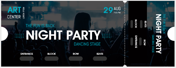 Night party ticket template