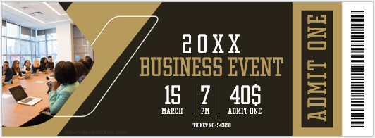 Business event ticket template