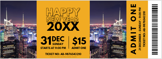 New years eve in time square ticket