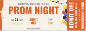 Prom ticket template