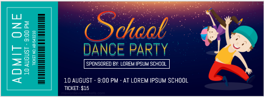 School dance party ticket